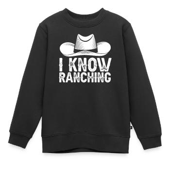 Cowboy de ranch de chapeau de cowboy de rodéo - Sweat Premium enfant bio - noir - Devant - AI Model Kid Female (0cm)
