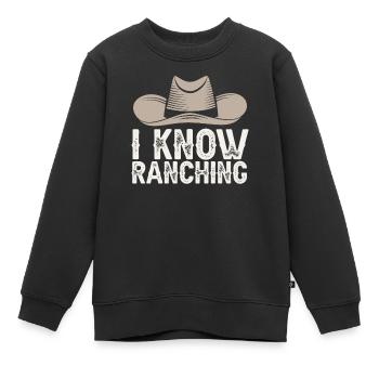 Cowboy de ranch de chapeau de cowboy de rodéo - Sweat Premium enfant bio - noir - Devant - AI Model Kid Female (0cm)