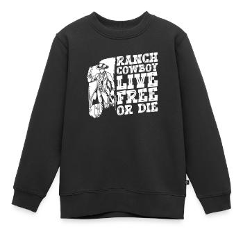 Rodeo Cowboy Ranch Cowboy - Sweat Premium enfant bio - noir - Devant - AI Model Kid Female (0cm)