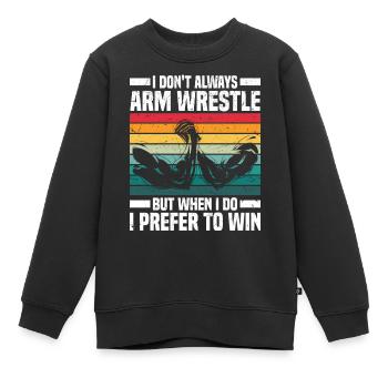Armdrücken Sport | Wettkampf Armwrestling Geschenk - Kinder Premium Organic Sweatshirt - Schwarz - Vorne - AI Model Kid Female (0cm)