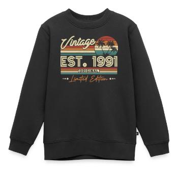 Vintage Geburtstagsgeschenk 1991 - Kinder Premium Organic Sweatshirt - Schwarz - Vorne - AI Model Kid Female (0cm)