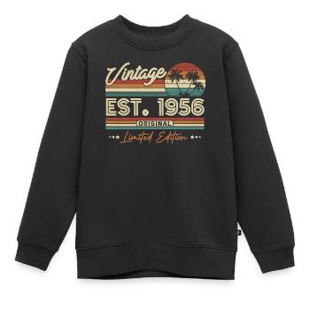 1956 Cadeau d’anniversaire vintage - Sweat Premium enfant bio - noir - Devant - AI Model Kid Female (0cm)