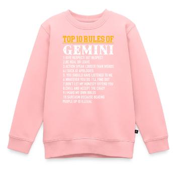 Top 10 des règles des Gémeaux 21 mai - 21 juin - Sweat Premium enfant bio - rose - Devant - AI Model Kid Female (0cm)