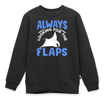 Mantarochen Auf Der Suche Nach Klappen Mantarochen - Kinder Premium Organic Sweatshirt - Schwarz - Vorne - AI Model Kid Female (0cm)
