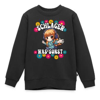 Schlager - Kinder Premium Organic Sweatshirt - Schwarz - Vorne - AI Model Kid Female (0cm)
