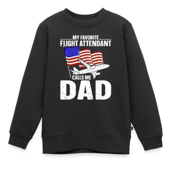 Hôtesse de l’air Papa Hôtesse de l’air Hôtesse de l’air - Sweat Premium enfant bio - noir - Devant - AI Model Kid Female (0cm)