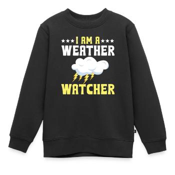 Lustige Wetterbeobachter Regenwolke - Kinder Premium Organic Sweatshirt - Schwarz - Vorne - AI Model Kid Female (0cm)