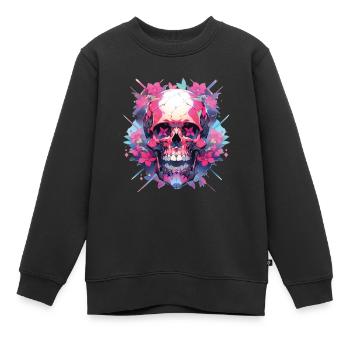 Skulls - Kinder Premium Organic Sweatshirt - Schwarz - Vorne - AI Model Kid Female (0cm)