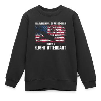 Hôtesse de l’air Papa Hôtesse de l’air Hôtesse de l’air - Sweat Premium enfant bio - noir - Devant - AI Model Kid Female (0cm)