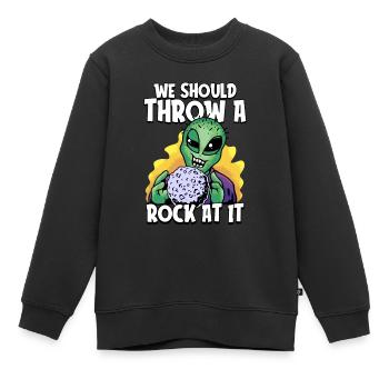 Space Space Funny Astroid Redirection - Sweat Premium enfant bio - noir - Devant - AI Model Kid Female (0cm)