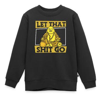 Bouddha bouddhiste drôle - Sweat Premium enfant bio - noir - Devant - AI Model Kid Female (0cm)