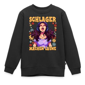 Schlager - Kinder Premium Organic Sweatshirt - Schwarz - Vorne - AI Model Kid Female (0cm)