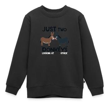 Esel - Kinder Premium Organic Sweatshirt - Schwarz - Vorne - AI Model Kid Female (0cm)