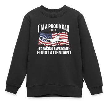 Hôtesse de l’air Papa Hôtesse de l’air Hôtesse de l’air - Sweat Premium enfant bio - noir - Devant - AI Model Kid Female (0cm)