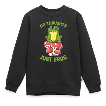 Keine Gedanken, nur Frosch - Kinder Premium Organic Sweatshirt - Schwarz - Vorne - AI Model Kid Female (0cm)