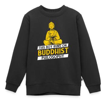 Philosophie bouddhiste de Bouddha - Sweat Premium enfant bio - noir - Devant - AI Model Kid Female (0cm)
