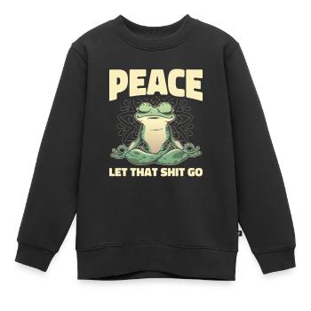 Bouddha bouddhiste paix - Sweat Premium enfant bio - noir - Devant - AI Model Kid Female (0cm)