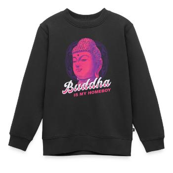 Buddha Buddhist Hausjunge - Kinder Premium Organic Sweatshirt - Schwarz - Vorne - AI Model Kid Female (0cm)