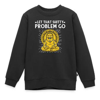 Bouddha bouddhiste drôle - Sweat Premium enfant bio - noir - Devant - AI Model Kid Female (0cm)