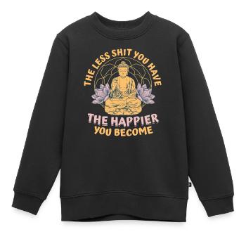 Buddha Buddhist Funny - Kids Premium Organic Sweatshirt - black - Front - AI Model Kid Female (0cm)
