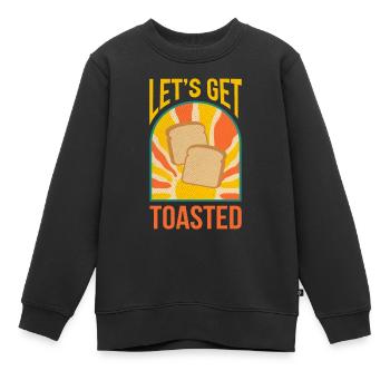 Prenons le pain grillé Petit-déjeuner grillé - Sweat Premium enfant bio - noir - Devant - AI Model Kid Female (0cm)