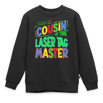 Cousin du Laser Tag Birthday Boy Master - Sweat Premium enfant bio - noir - Devant - AI Model Kid Female (0cm)