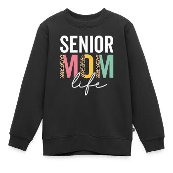 Senior Mama Leben Lustig Mama Leopard Senior Mama - Kinder Premium Organic Sweatshirt - Schwarz - Vorne - AI Model Kid Female (0cm)