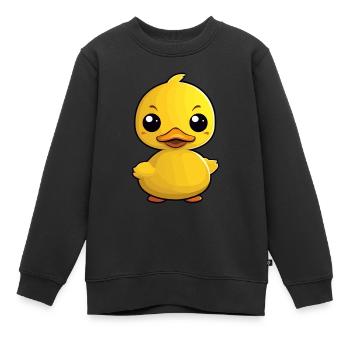 Gelbe Gummiente Badeente - Kinder Premium Organic Sweatshirt - Schwarz - Vorne - AI Model Kid Female (0cm)