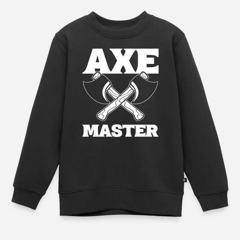 Axe Master Holzarbeiter - Kinder Premium Organic Sweatshirt - Schwarz