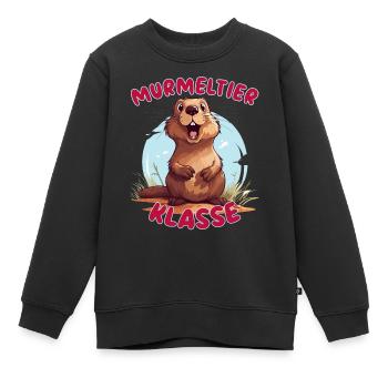 Süßes Murmeltierklasse Grundschule Klassentier - Kinder Premium Organic Sweatshirt - Schwarz - Vorne - AI Model Kid Female (0cm)