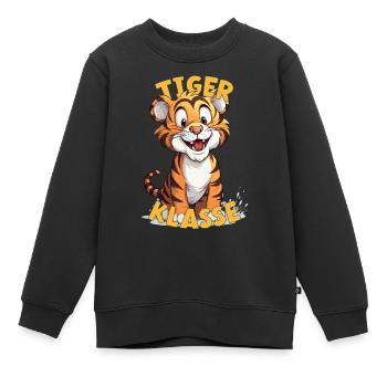 Cartoon Tigerklasse Grundschule Klassentier Tiger - Kinder Premium Organic Sweatshirt - Schwarz - Vorne - AI Model Kid Female (0cm)