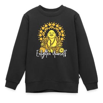 Buddha Buddhist Erleuchten - Kinder Premium Organic Sweatshirt - Schwarz - Vorne - AI Model Kid Female (0cm)