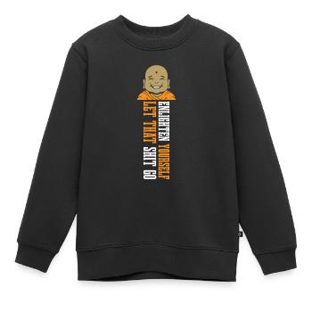 Bouddha bouddhiste drôle - Sweat Premium enfant bio - noir - Devant - AI Model Kid Female (0cm)