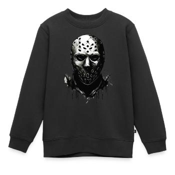 Gruselige Halloween Eishockey Torwart Maske - Kinder Premium Organic Sweatshirt - Schwarz - Vorne - AI Model Kid Female (0cm)