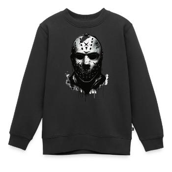 Gruselige Halloween Eishockey Torwart Maske - Kinder Premium Organic Sweatshirt - Schwarz - Vorne - AI Model Kid Female (0cm)