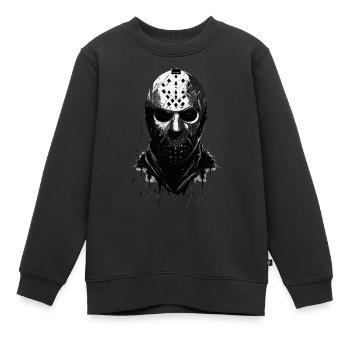 Gruselige Halloween Eishockey Torwart Maske - Kinder Premium Organic Sweatshirt - Schwarz - Vorne - AI Model Kid Female (0cm)