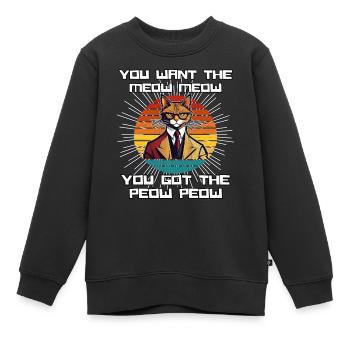 Cat Shirt Cat Gift Idea Putty - Kids Premium Organic Sweatshirt - black - Front - AI Model Kid Female (0cm)