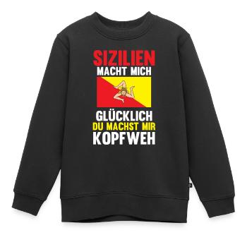 Sizilianer Sizilianisch Sizilien - Kinder Premium Organic Sweatshirt - Schwarz - Vorne - AI Model Kid Female (0cm)