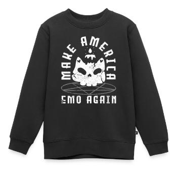 Emoticon Make America Emo Again Emocore Aesthetic - Kinder Premium Organic Sweatshirt - Schwarz - Vorne - AI Model Kid Female (0cm)
