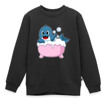 Baignoire dauphin - Sweat Premium enfant bio - noir - Devant - AI Model Kid Female (0cm)