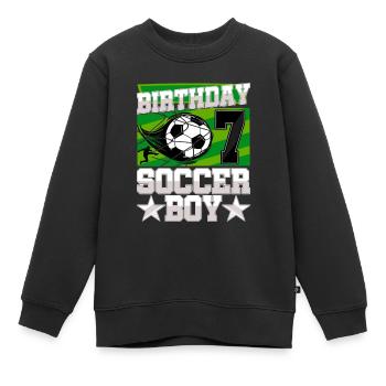 7th birthday Boy Soccer 7 Years Old Gifts - Kinder Premium Organic Sweatshirt - Schwarz - Vorne - AI Model Kid Female (0cm)