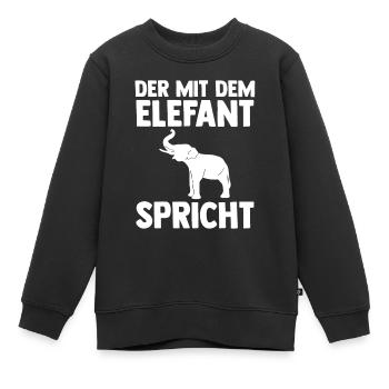 Elefant Elefanten - Kinder Premium Organic Sweatshirt - Schwarz - Vorne - AI Model Kid Female (0cm)
