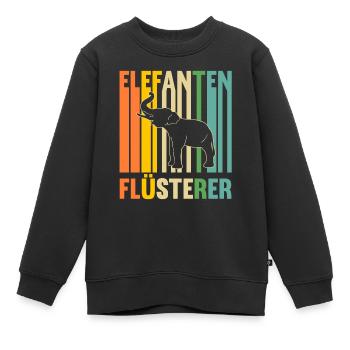 Elefant Elefanten - Kinder Premium Organic Sweatshirt - Schwarz - Vorne - AI Model Kid Female (0cm)