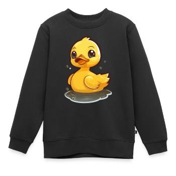 Gelbe Gummiente Badeente - Kinder Premium Organic Sweatshirt - Schwarz - Vorne - AI Model Kid Female (0cm)