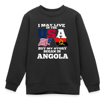 Angola Usa - Kinder Premium Organic Sweatshirt - Schwarz - Vorne - AI Model Kid Female (0cm)