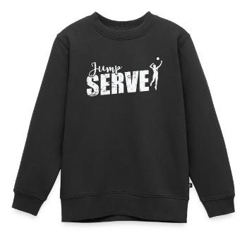 Jump Serve Volleyball - Kids Premium Organic Sweatshirt - black - Front - AI Model Kid Female (0cm)