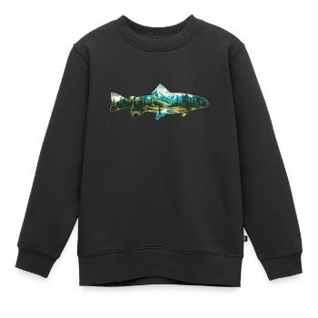 Fliegenfischen auf Forellen: Retro-Liebe zum - Kinder Premium Organic Sweatshirt - Schwarz - Vorne - AI Model Kid Female (0cm)