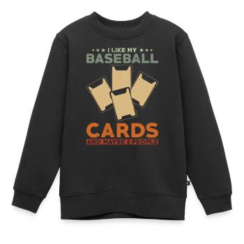 Baseball Sammelkarten Sammler - Kinder Premium Organic Sweatshirt - Schwarz - Vorne - AI Model Kid Female (0cm)