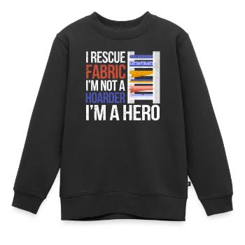 I Rescue Fabric Sewing Sewer Sewist Tailor - Kinder Premium Organic Sweatshirt - Schwarz - Vorne - AI Model Kid Female (0cm)