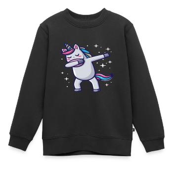 Dabbing Licorne Licorne Dab Dabbing Trend Dance - Sweat Premium enfant bio - noir - Devant - AI Model Kid Female (0cm)